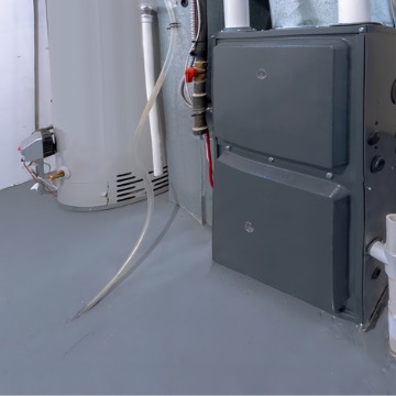 A high efficiency furnace installed in a homeowner's basement in Central Illinois
